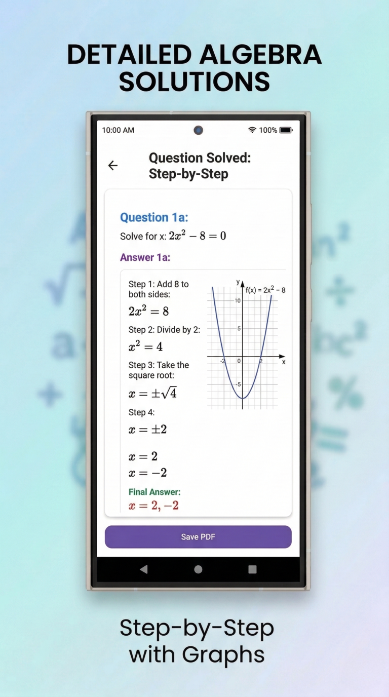 SmartStudy AI screenshot: step-by-step solution view